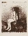 Anton Paul Kammerer, Ein Besen von einem Weib, Sitting woman, 1985, Lithographie in Rotbraun