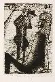 Hermann Naumann, Ein Hungerkünstler, 1956, Kaltnadelradierung
