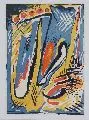 Rudolph Bauer, Rudolf Bauer (zugeschr.), Ohne Titel, Um 1950, Farblithographie