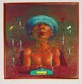 Rudolph Hausner, Selbstdarsteller Adam, 1979, Farbsiebdruck