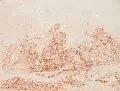 Johannes von Lexmond, Schlachtenszene, 1785, Rötelzeichnung