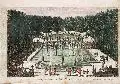 Pierre Aveline, Veüe et perspective de l'Isle Royale a Versailles, Um 1720, Kupferstich, altkoloriert