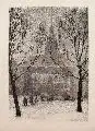 Walter Heye, (zugeschr.), Marktplatz im Winter, Um 1900, Farblithographie