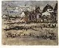 Heinz Olbrich, Neuendorf auf Hiddensee, 1974, Aquatinta ,koloriert