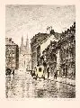 Kurt Pallmann, Parochialstraße, Radierung (koloriert)
