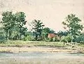 Willy Wolff, Flußlandschaft. Ohne Jahr, Aquarell