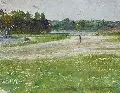 Karl Enderlein, Sommerliche Flusslandschaft, 1944, Öl auf Leinwand