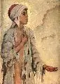 Willy Exner, Orientalischer Betteljunge, 1917, Öl auf Hartfaser