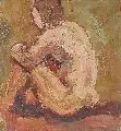 Sitzender weiblicher Rückenakt by Siegfried Herforth, 1930, Öl auf Sperrholz, auf eine Sperrholzplatte montiert, offered Sep 2007