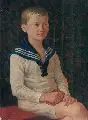 Julius Wilhelm Pech, Sitzender Knabe mit Buch, 1922, Öl auf Leinwand