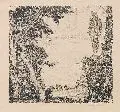 Hans Unger, Sonnenaufgang, Lithographie auf gelbem Papier