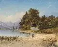 Andreas Deinhardt, Gebirgslandschaft, 1860, Öl auf Malpappe