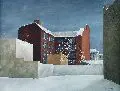 Günther Horn, Industrielandschaft, 1976, Öl auf Hartfaser