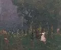 Ernst Schwartz, Feier bei Nacht, 1922, Öl auf Leinwand