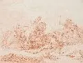 Johannes von Lexmond, Schlachtenszene, 1785, Rötelzeichnung