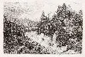 Andreas Achenbach, Landschaft am Fluß, 1862, Radierung auf China, auf Papier aufgewalzt