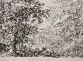 Aegidius Sadeler, Landschaft mit zwei Jägern, Um 1600, Kupferstich nach Gemälde von Roelant Savery