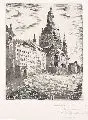 Siegfried Berndt, Frauenkirche, Feder- und Pinselzeichnung in Tusche, mit Deckweiß gehöht