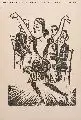 Max Pechstein, Tänzerin, 1923, Holzschnitt auf chamoisfarbenem Papier