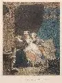 La Rose mal défendue by Louis-Philibert Debucourt, 1791, Altkolorierter Farbstich, offered Mar 2007