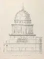 Franz Schwechten, Seitenansicht der St. Nikolaikirche in Potsdam, Kupferstich auf Bütten nach einem Entwurf Karl Friedrich Schinkels