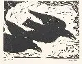 Pol Cassel, Vogelflug, Linolschnitt
