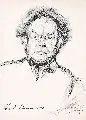 Emil Stumpp, Martin Andersen Nexö, 1921, Lithographie auf chamoisfarbenem Papier
