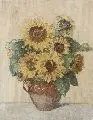 Anna Kühl, Sonnenblumen, Öl auf Sperrholz