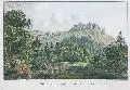 Johann Georg Laminit, Schloss Hohnstein in Sachsen, Um 1810, Kupferstich, koloriert