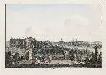 Ludwig Richter, Das Japanische Palais und Garten, Um 1820, Kolorierte Radierung