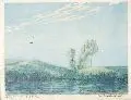 Karl Alexander Brendel, Flußlandschaft, Farbholzschnitt
