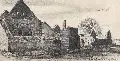 Zerstörter Bauernhof in Dinant by Richard Müller, 1914, Bleistiftzeichnung, offered Dec 2006