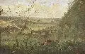 Henry Lewis, Weite Landschaft, 1880, Ölstudie auf Malpappe