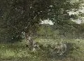 Jules Lessore, Wäscherinnen im Wald, Um 1870/80, Öl auf Leinwand