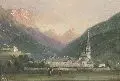 Maurizio Lotze, Alpenlandschaft, 1864, Öl auf Holz auf Malpappe