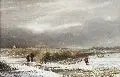 Klaas van Vliet, Winterlandschaft, Um 1880, Öl auf Malpappe