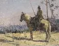 Hans Hörnigk, Ulan auf Pferd, Öl auf Malpappe