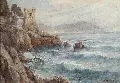 Max Usadel, Mediterrane Küstenlandschaft, Um 1910, Öl auf Leinwand