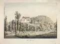 Christian Gottlob Hammer, Schloß Walbeck am Harz, Um 1830, Altkolorierte Umrißradierung nach einer Zeichnung von A