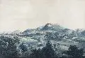 Friedrich August Schmidt, Stadt Wernigerode vom Eisenberg, Um 1820, Altaquarellierte Umrissradierung