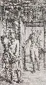 Daniel Nicolaus Chodowiecki, J. W. v. Goethe betritt ein Speiselokal in Straßburg, 1778, Kupferstich