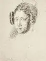 Peter von Cornelius, Kopf einer Italienerin, Nach 1811, Mischtechnik (Bleistift, Kohle und Kreide) auf leicht gebräuntem Papier