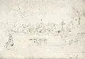 Heinrich Gärtner, Florenz, von den Boboli-Gärten gesehen, Um 1850, Bleistiftzeichnung auf Whattman-Bütten