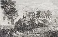 Carl Gottfried Nestler, Ansicht der Festung Königstein gegen Abend, Kupferstich