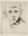 Erhard Hippold, Knabenkopf, Um 1932, Kaltnadelradierung