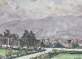 Ulrich Hübner, Landschaft, Aquarell
