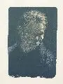 Brustbild einer Arbeiterfrau mit blauem Tuch by Käthe Kollwitz, 1903, Farblithographie auf chamoisfarbenem Karton, offered Sep 2006