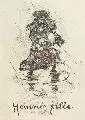 Schwangere Mutter mit zwei Kindern auf den Armen im Regen by Heinrich Zille, 1919, Farbkreide über Lithographie auf leicht gebräuntem Papier, offered Sep 2006