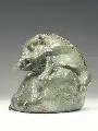 Sieghard Dittner, Kratzendes Wildschwein, Ton, türkis-braun marmoriert glasiert