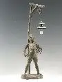 Charles Vital Cornu, Stehener Bauernjunge, Bronze, dunkel patiniert